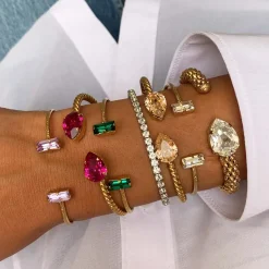 Caroline Svedbom Baguette Bracelet Emerald Shop
