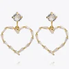 Caroline Svedbom Baguette Heart Earring/Crystal New