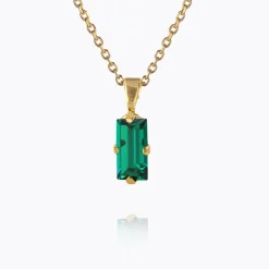 Caroline Svedbom Baguette Necklace Emerald Shop