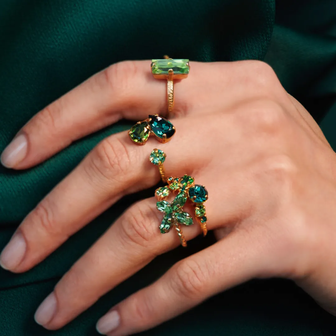 Caroline Svedbom Baguette Ring Peridot Flash Sale
