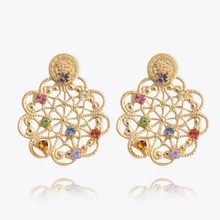 Caroline Svedbom Bohemian Coin Earrings/Rainbow Combo Hot