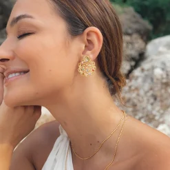 Caroline Svedbom Bohemian Coin Earrings/Rainbow Combo Hot