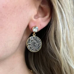 Caroline Svedbom Chloe Earrings Metallic Light Gold New
