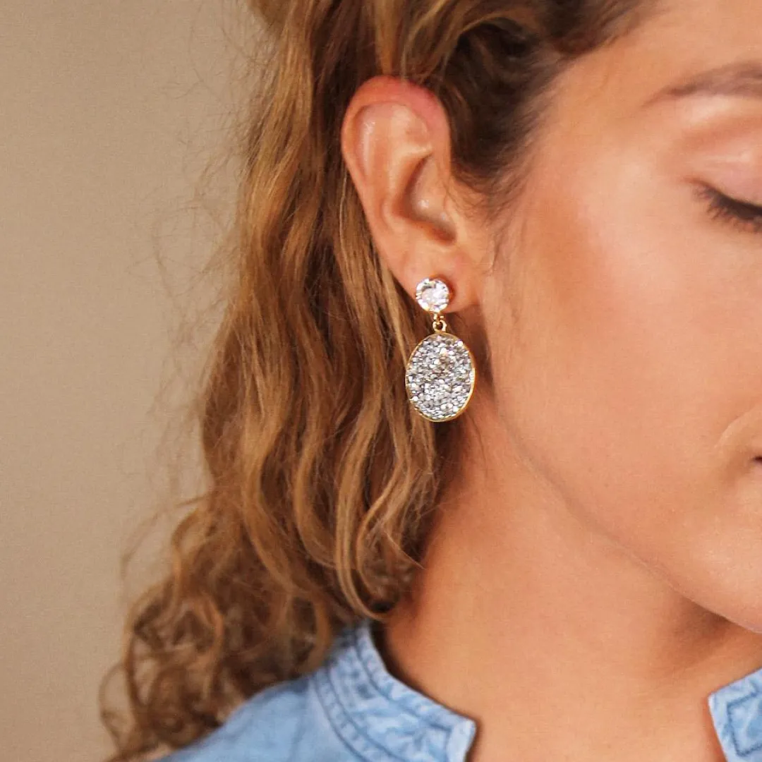 Caroline Svedbom Chloe Earrings Crystal + Cal Outlet