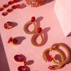Caroline Svedbom Classic Rope Earrings/Mulberry Red Flash Sale