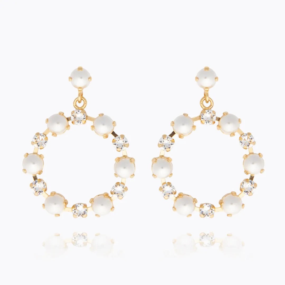 Caroline Svedbom Eternity Pearl Earrings/Pearl + Crystal Cheap