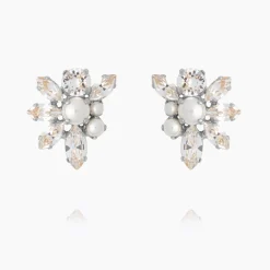 Caroline Svedbom Floral Pearl Earrings/Pearl + Crystal Online