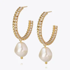 Caroline Svedbom Kaia Pearl Earring/Pearl + Crystal Discount
