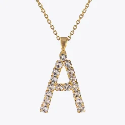 Caroline Svedbom Letter Necklace A/Crystal New