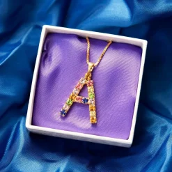 Caroline Svedbom Letter Necklace A/Rainbow Combo Best Sale
