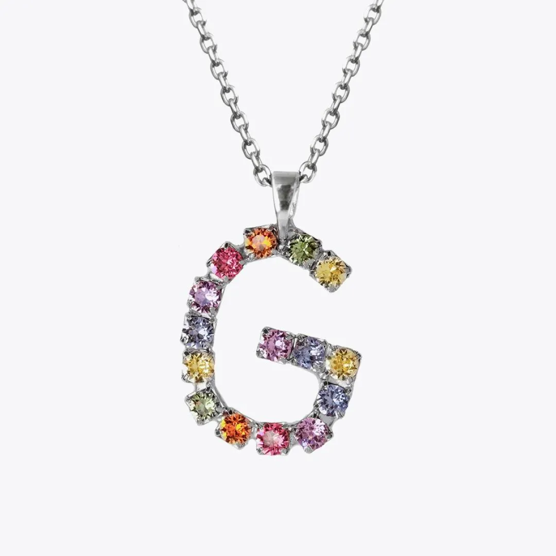 Caroline Svedbom Letter Necklace G/Rainbow Combo Shop