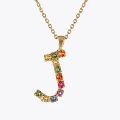 Caroline Svedbom Letter Necklace J/Rainbow Combo Flash Sale