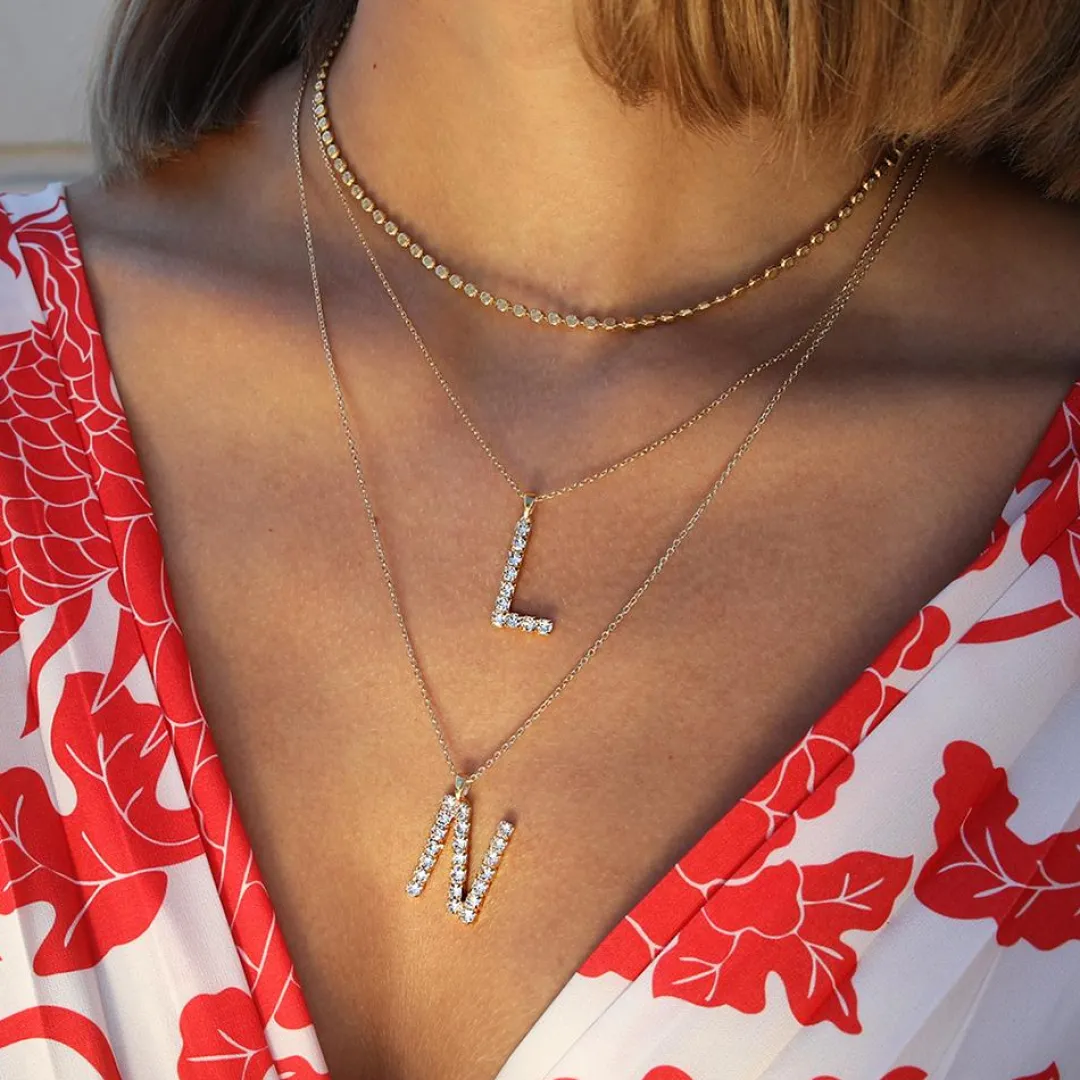 Caroline Svedbom Letter Necklace L/Crystal Store