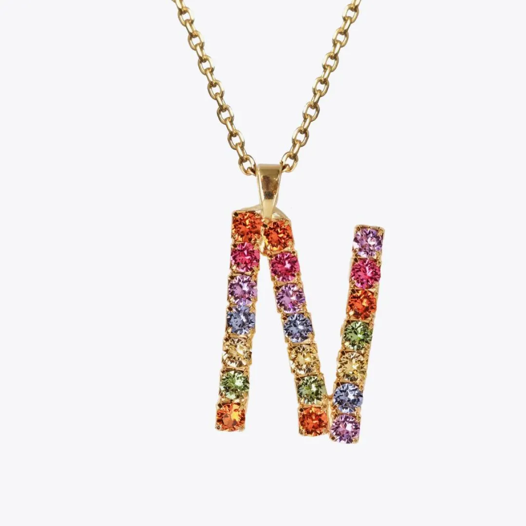 Caroline Svedbom Letter Necklace N/Rainbow Combo Outlet