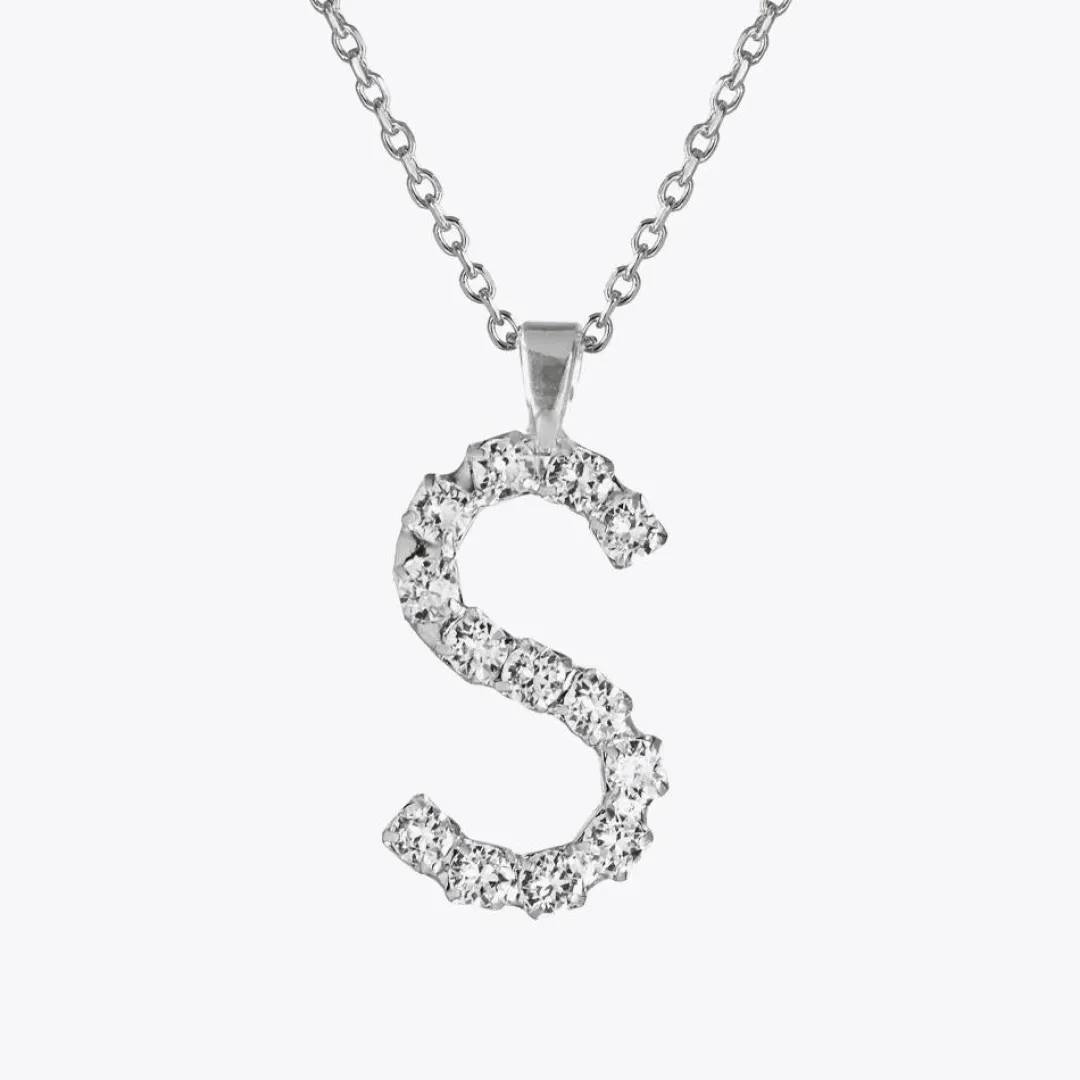 Caroline Svedbom Letter Necklace S/Crystal Hot