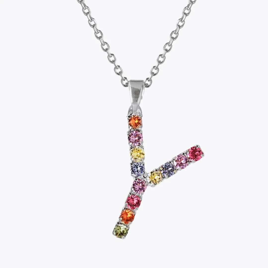 Caroline Svedbom Letter Necklace Y/Rainbow Combo Fashion