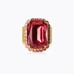 Caroline Svedbom Lydia Cocktail Ring Mulberry Red + Light Rose Online
