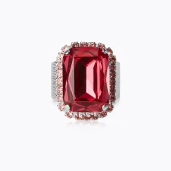 Caroline Svedbom Lydia Cocktail Ring Mulberry Red + Light Rose Online