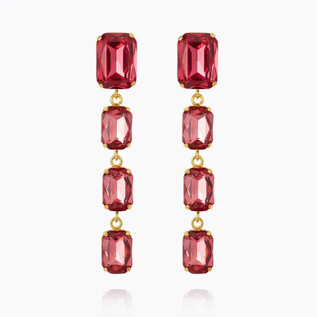 Caroline Svedbom Lydia Long Earrings Mulberry Red Flash Sale