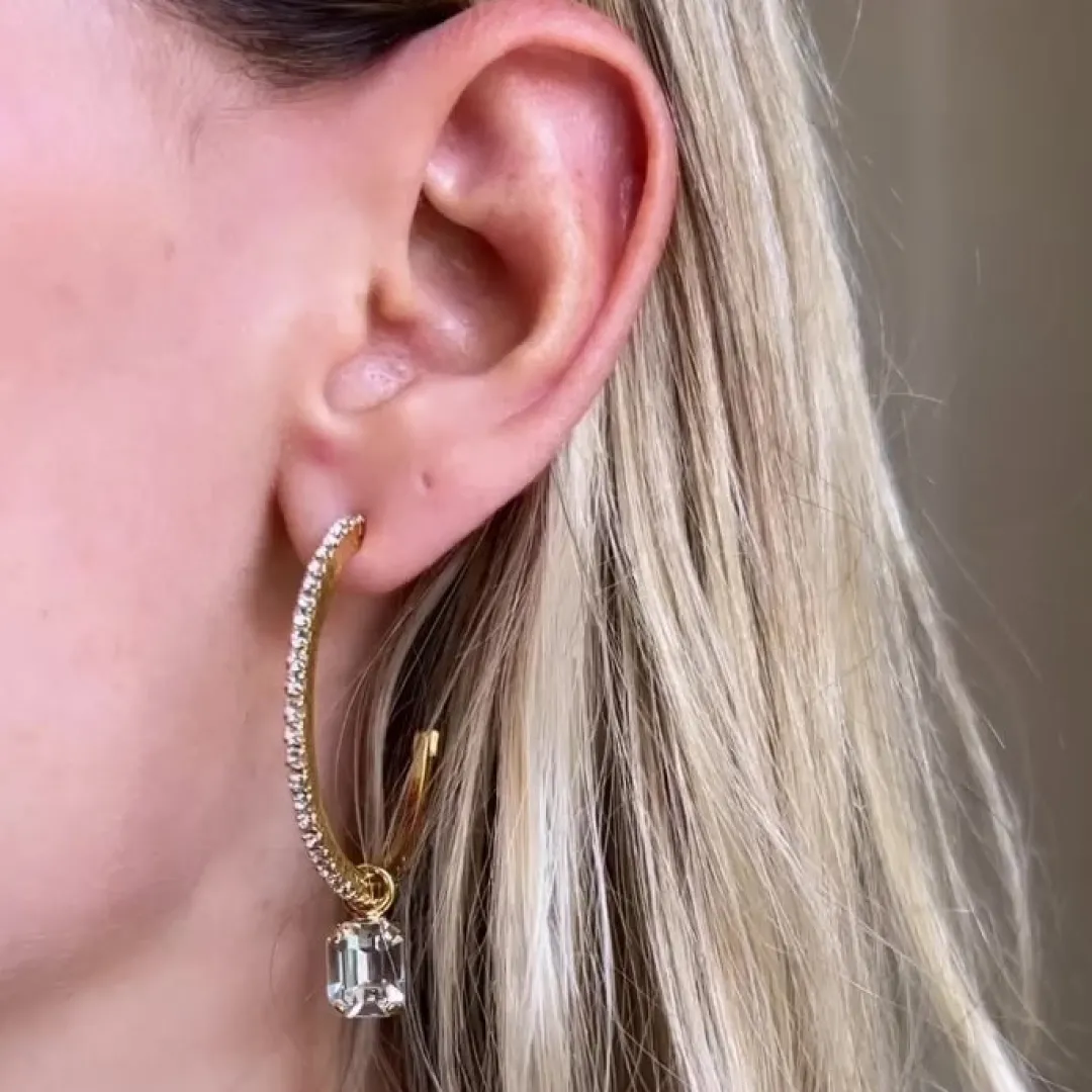 Caroline Svedbom Lydia Loop Earrings Crystal Flash Sale