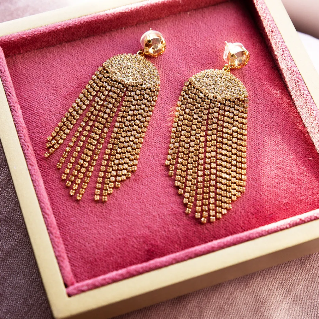 Caroline Svedbom Melinda Earring/Golden Shadow + Vintage Rose New