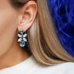 Caroline Svedbom Mini Dione Earrings Denim Blue + Blue Shade Flash Sale