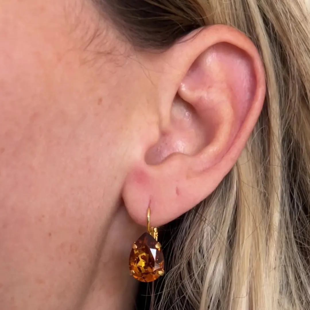 Caroline Svedbom Mini Drop Clasp Earrings Light Amber Flash Sale