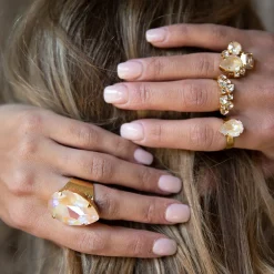 Caroline Svedbom Mini Drop Ring Ivory Cream Delite Discount