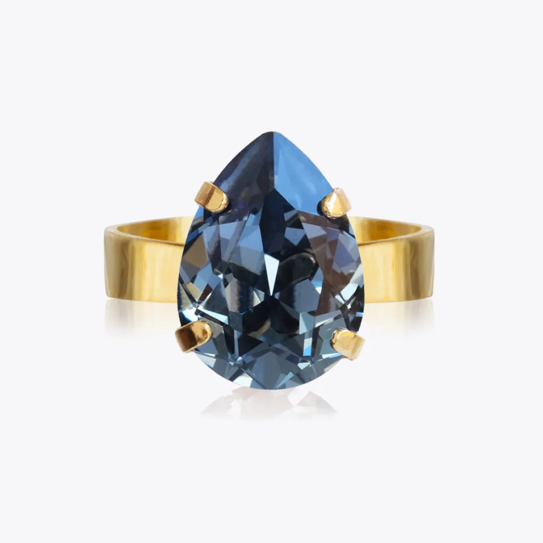 Caroline Svedbom Mini Drop Ring/Denim Blue Cheap