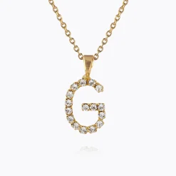 Caroline Svedbom Mini Letter Necklace G/Crystal Shop