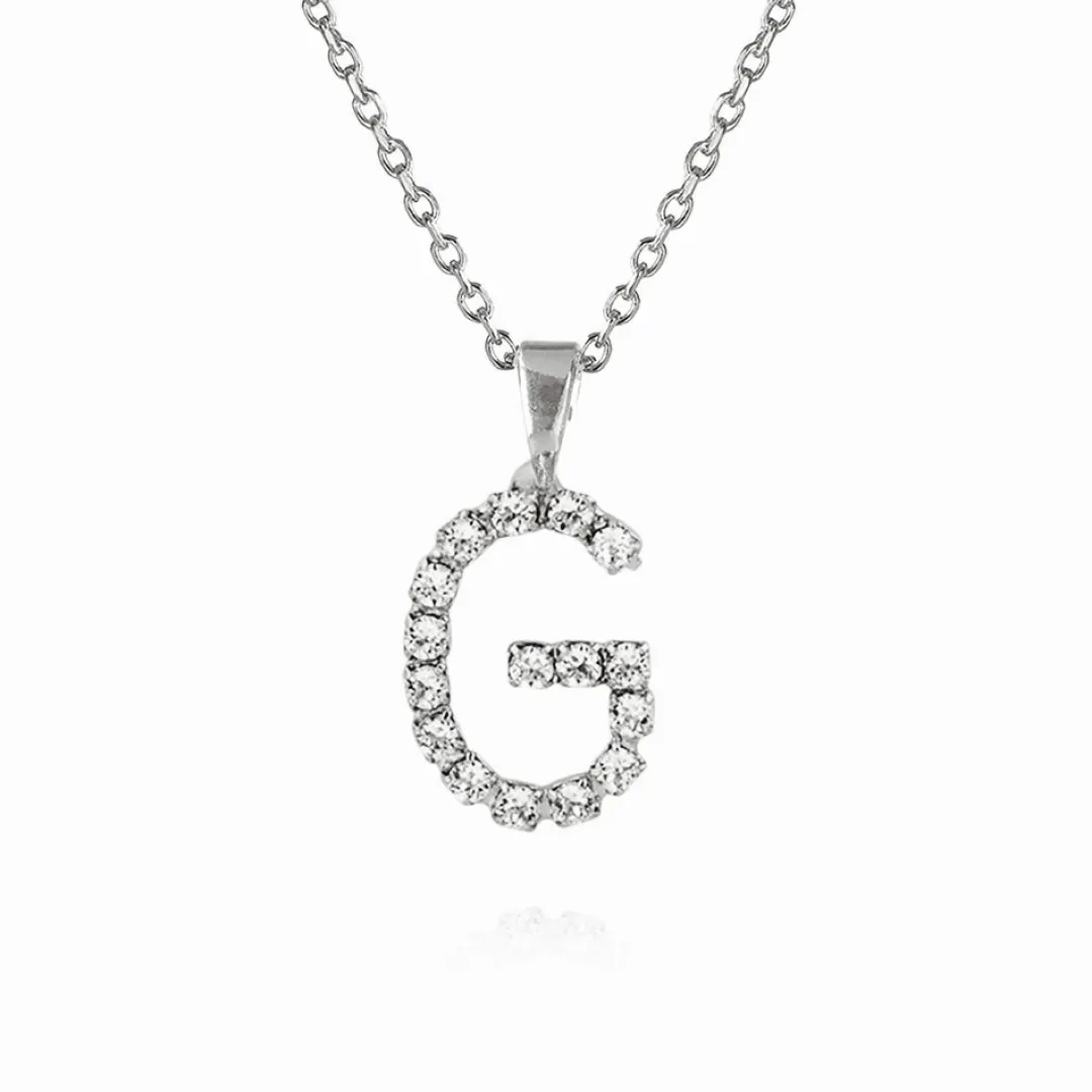 Caroline Svedbom Mini Letter Necklace G/Crystal Shop