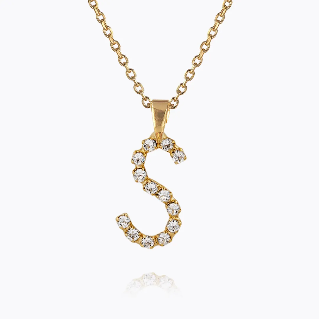 Caroline Svedbom Mini Letter Necklace S/Crystal New