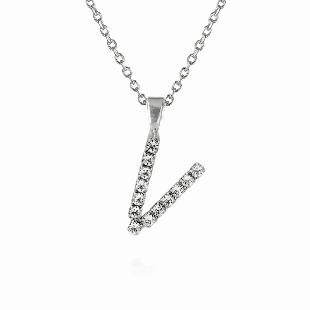 Caroline Svedbom Mini Letter Necklace V/Crystal Best Sale