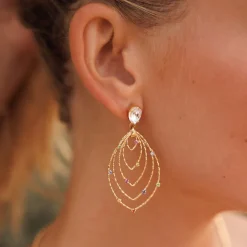 Caroline Svedbom Mini Lotus Earrings/Rainbow Combo Online