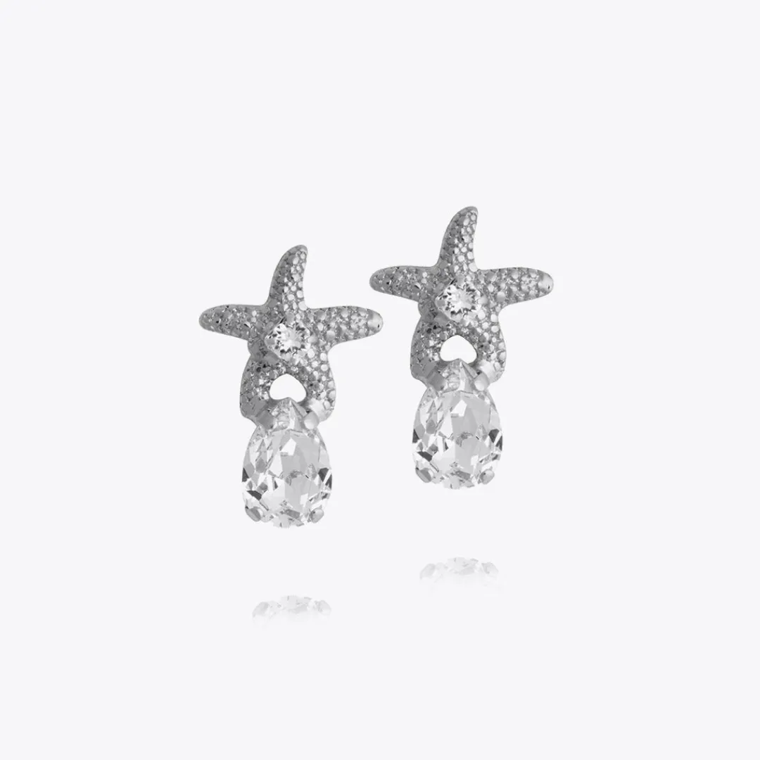 Caroline Svedbom Mini Sea Star Earrings/Crystal New