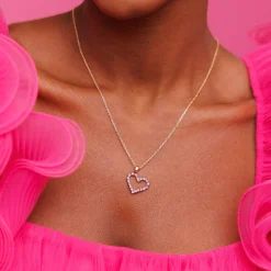 Caroline Svedbom Mini Sweetheart Necklace/Light Rose Clearance