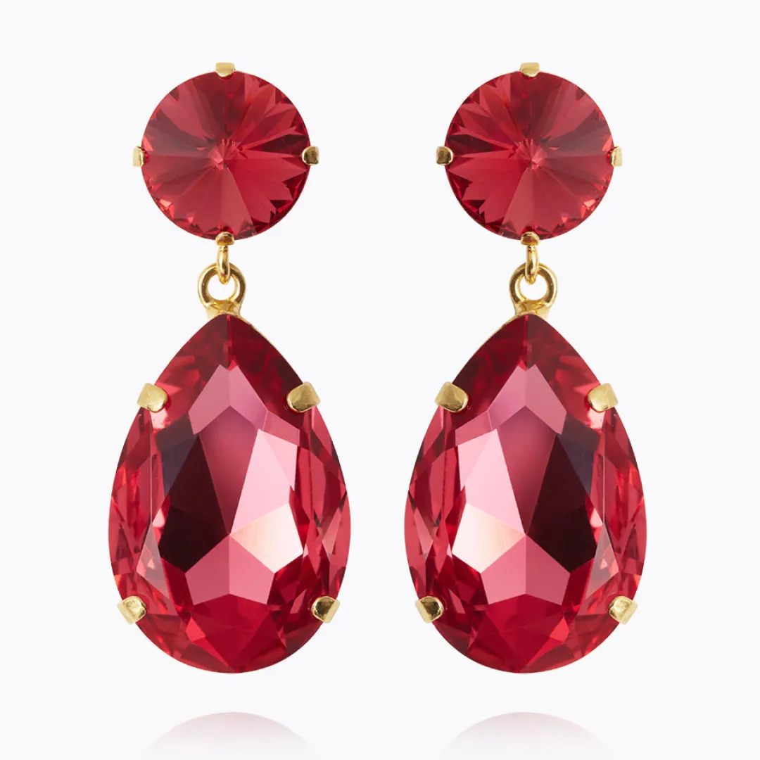 Caroline Svedbom Perfect Drop Earrings Mulberry Red Fashion