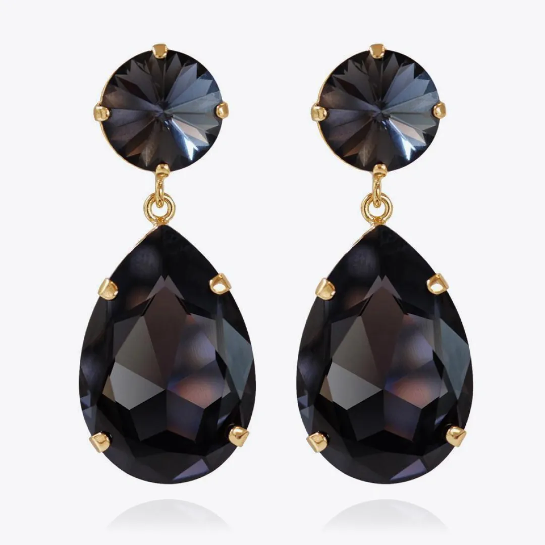 Caroline Svedbom Perfect Drop Earrings Graphite Flash Sale