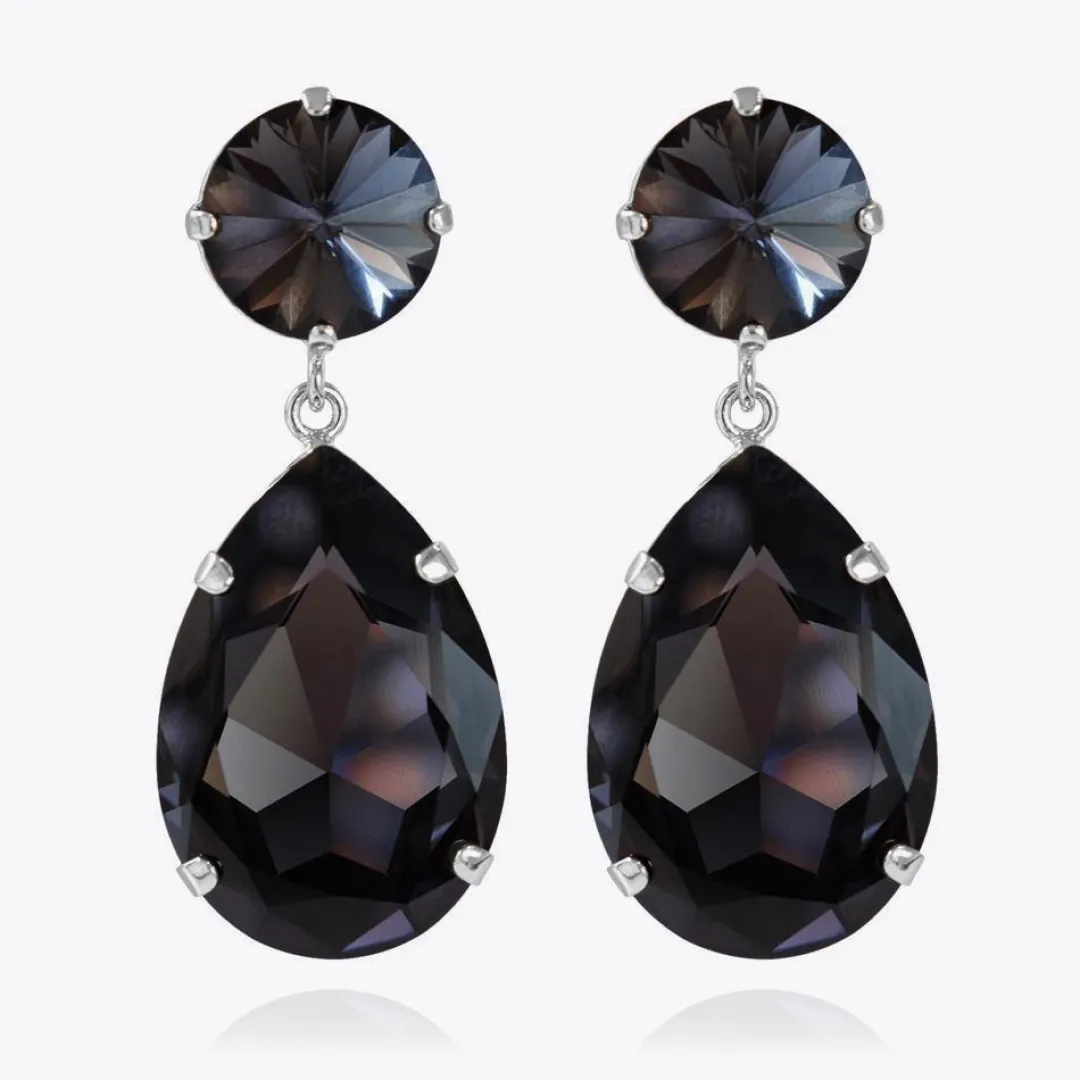 Caroline Svedbom Perfect Drop Earrings Graphite Flash Sale