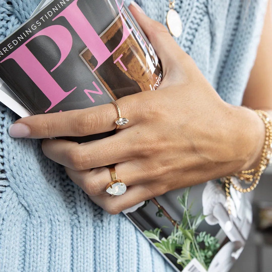 Caroline Svedbom Petite Navette Ring/Crystal Best